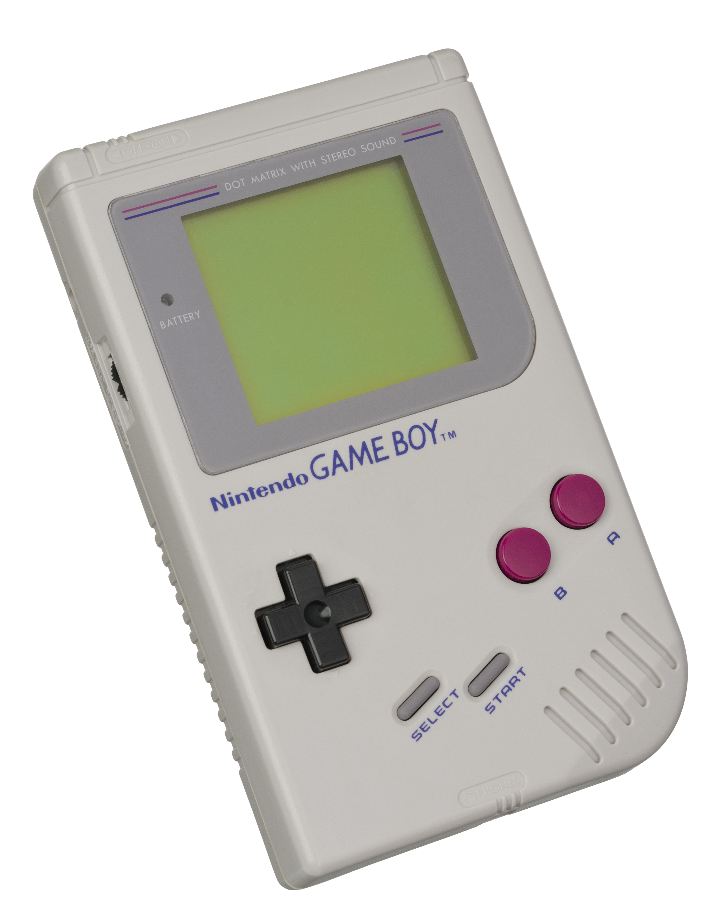 Nintendo Game Boy (grau) von vorne rechts