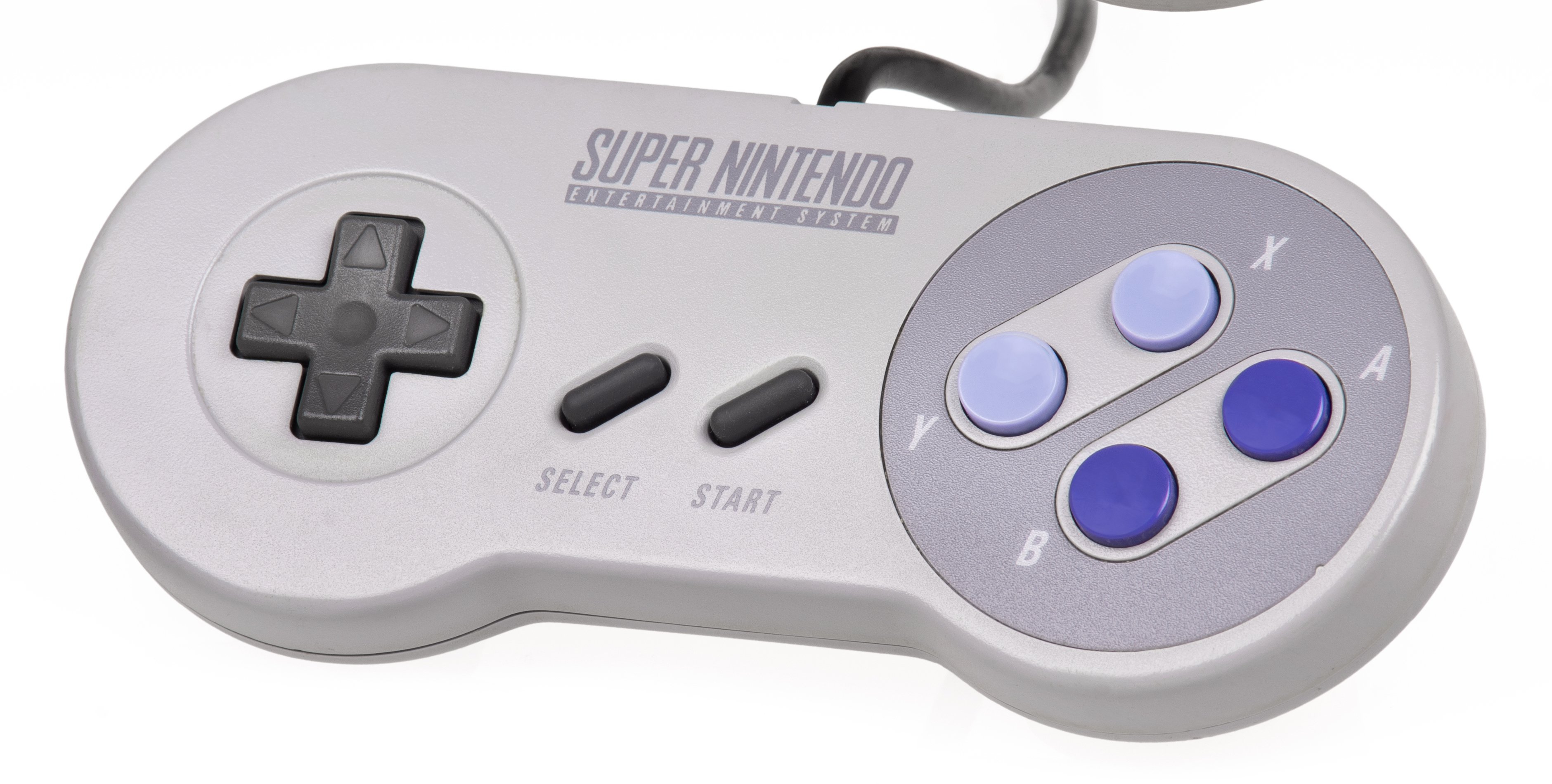 Original SNES-Controller (PAL-Version, Aufschrift "Super Nintendo Entertainment System")